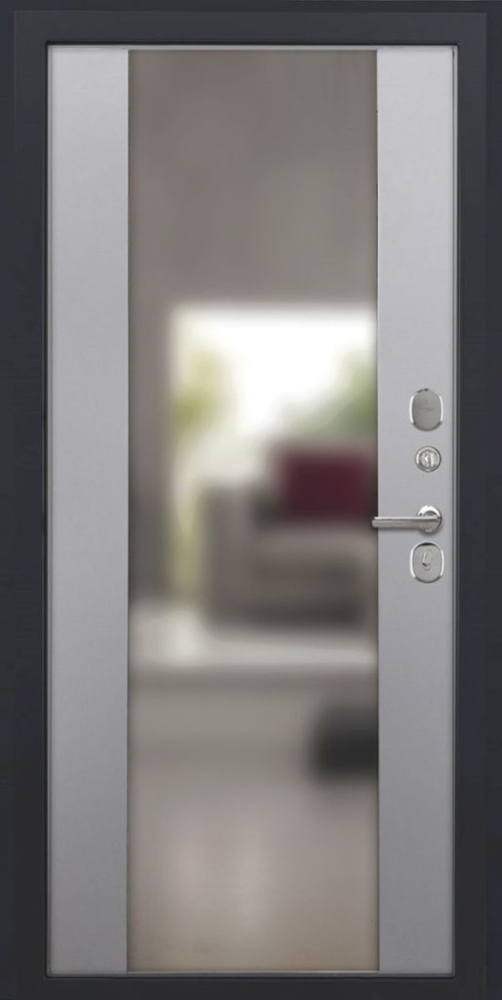 Входная дверь ДвериПРО Модель L-48 Алиса (16мм, ПВХ софт грей, зеркало) DPRO196437 внутренняя сторона